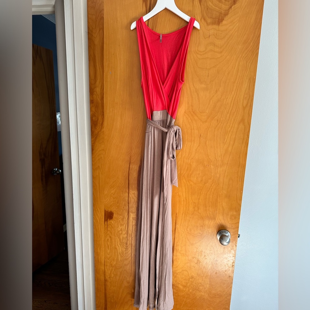 Color Thread color block maxi dress with wrap top.